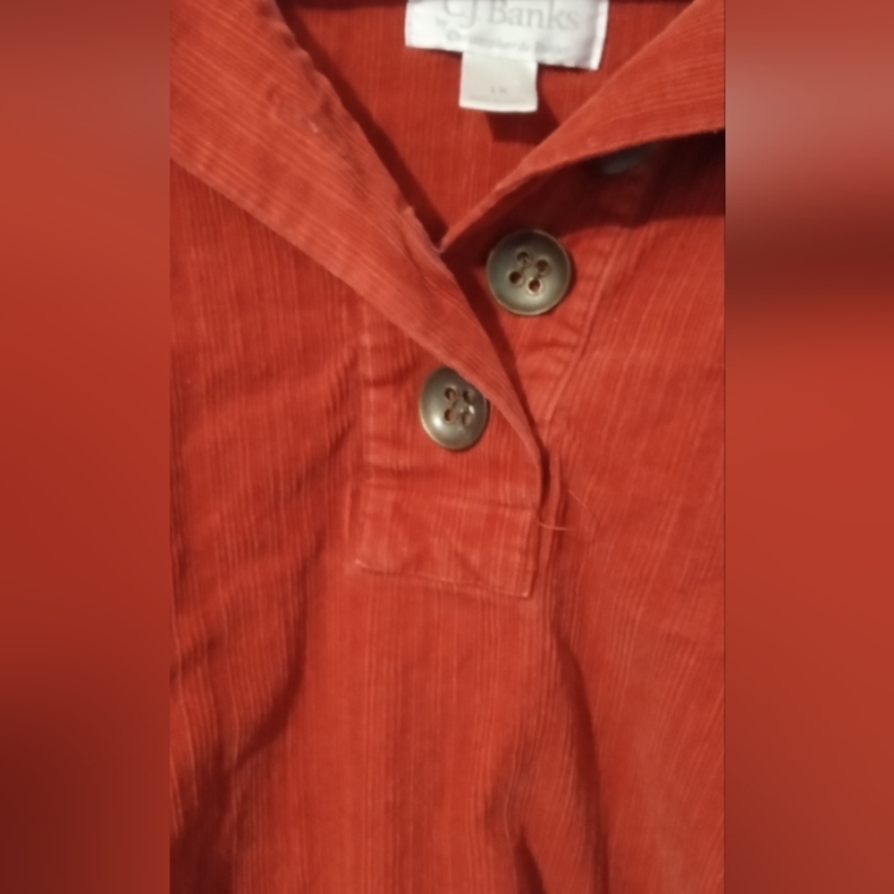 Christopher & Banks Red Corduroy Shirt - Picture 3 of 4